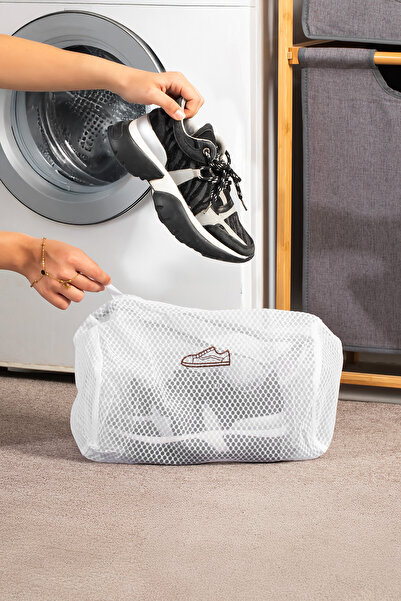 Porsima 2-Piece Zippered Compartment Laundry Shoe Washing Net Anti-Deformation Bag Net 20X30 cm