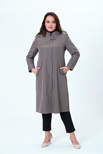 GLR&GYM CANAY KADIN BÜYÜK BEDEN BRANDA KUMAŞ ASTARLI ARA BOY BONDED MONT