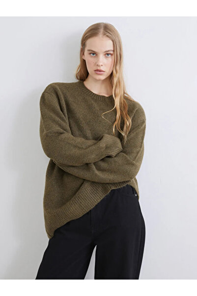 LC Waikiki Bisiklet Yaka Oversize Kadın Triko Kazak