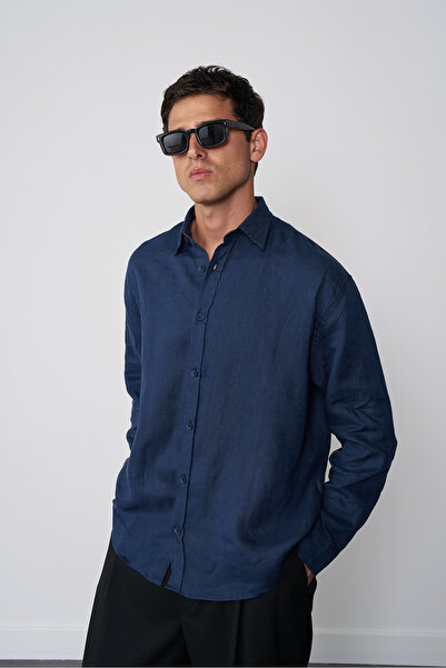 Beyyoglu %100 Keten Basic Gömlek