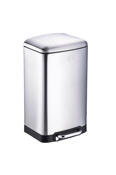 DİRT DEVIL Pedal Bin, Stainless Steel, 30 L, 34.5 x 32.5 x 61.5 cm, Silver