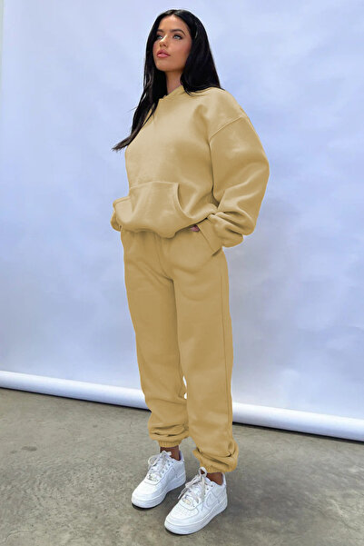 BARLİZ Set de trening pentru femei, de bază, gros, cu 3 fire, cu manșete elas...