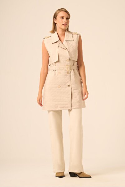 FTZ WOMEN Quilted Vest Beige 31240