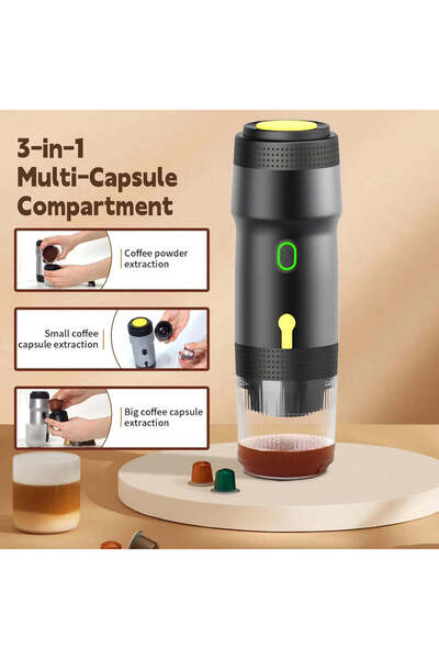 Generic Portable Espresso Coffee Machine - Rechargeable Electric Espresso Coffee Maker (Black)