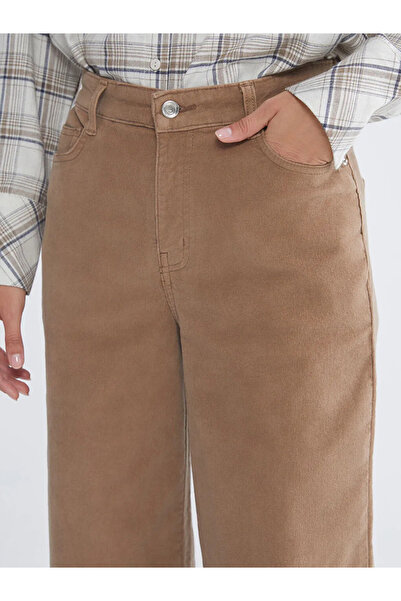 LC Waikiki Yüksek Bel Kadife Kadın Pantolon