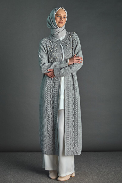 Setrms Taş ve İnci Detaylı Uzun Hırka