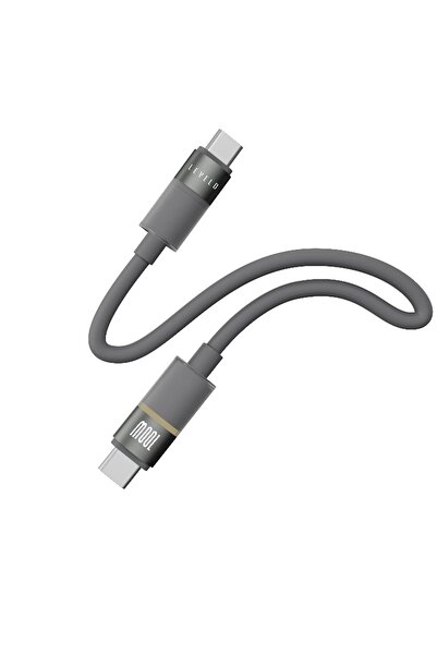 Levelo Luno USB-C to USB-C Cable, 100W Power Delivery, 1m, 480Mbps, Silicone, Smokey Gray