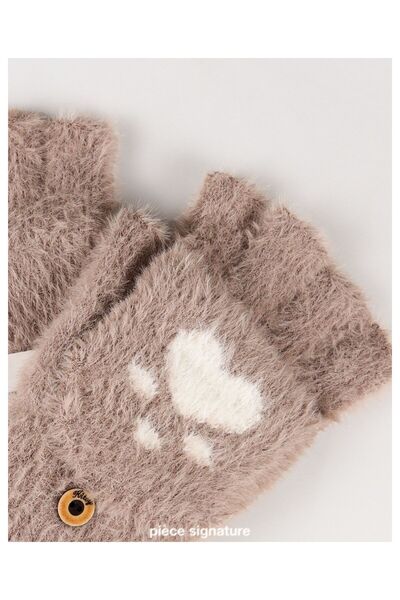 PIECE SIGNATURE 95% فيسكوز 5% سباندكس، قفازات مقصوصة بغطاء ناعم للفتيات (4-8 ...