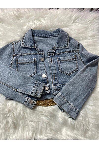 mayakids Children's Blue Pocket Detail Jeans Jacket with Pockets