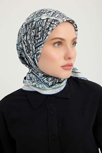 ipekistanbul Φουλάρι με σχέδιο Vierra - Echoes City - Μπλε