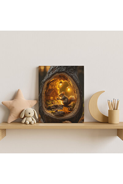 BLT DİZAYN Pictură pe sticlă Magic Forest și Squirrel House – Tematică natură...