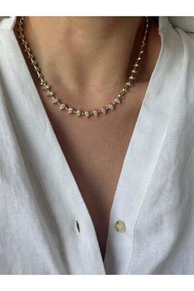 Venus Design Çelik Taşlı Çivi Kolye