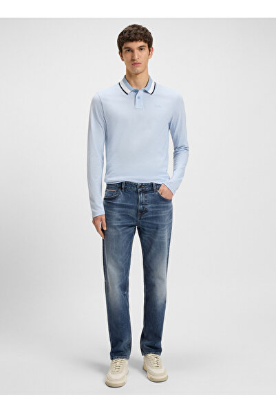 BOSS Normal Bel Normal Paça Regular Fit Mavi Erkek Denim Pantolon Re.Maine Se...