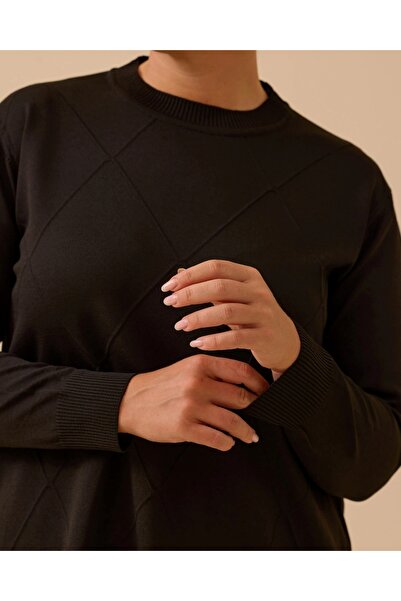 SEÇİL New Women Plus Size Patterned Basic Knitwear Tunic 10002521714008