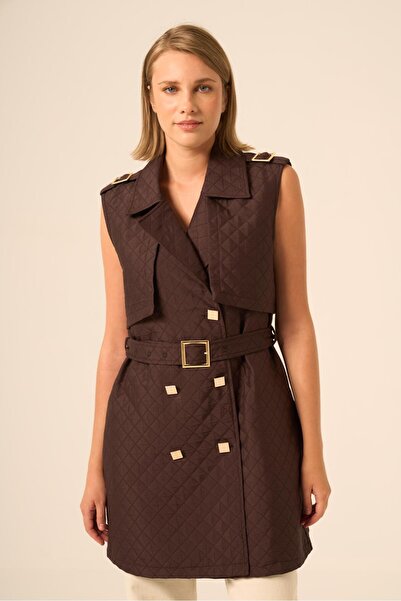 FTZ WOMEN Women's Quilted Vest Brown 31240