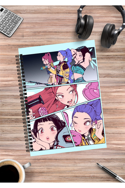 mertfigur K Pop Demon Hunters Rumi Mira Zoey Jinu Anime Spiral Notebook A5 (50 Sheets)