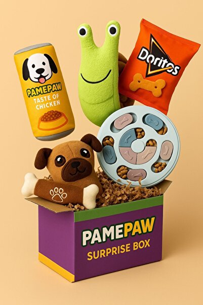 PAMEPAW Köpek Sürpriz Keşif Kutusu – 8’li Sesli Dayanıklı Oyuncak Seti