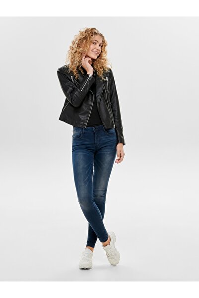 ONLY Onlgemma Faux Leather Biker Otw Noos Kadın Deri Mont ve Ceket 15153079 Black