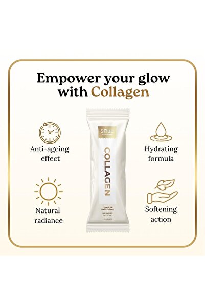 SOUL NUTRITIONS 100% Pure Marine Collagen - Type I & III, 8 g sachet, Unflavoured