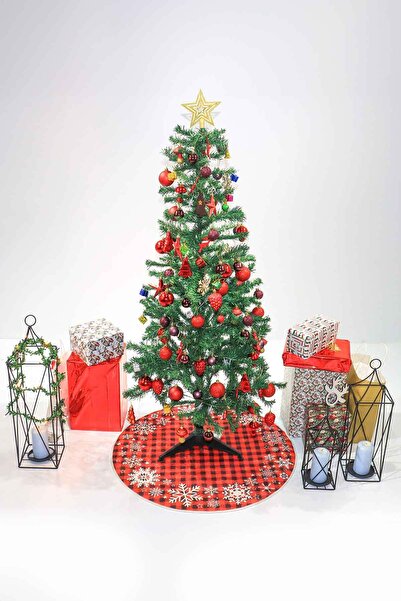 Aden Yılbaşı Ağacı Altı Örtüsü | Christmas Desenli Çam Ağacı Altı Kaymaz Dot ...