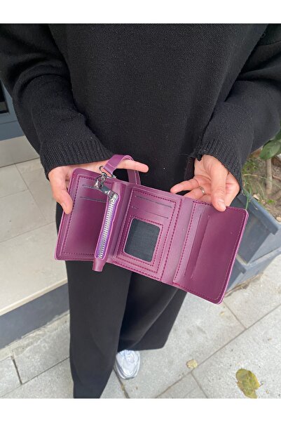 PurpleART Women's Stone Portfolio Wallet with Wrist Strap 10X12Cm