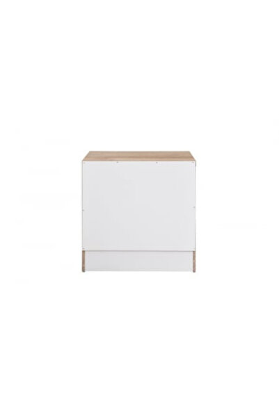 OEM Luna bedside table with 2 drawers, color White+Sonoma, 50x40x50cm