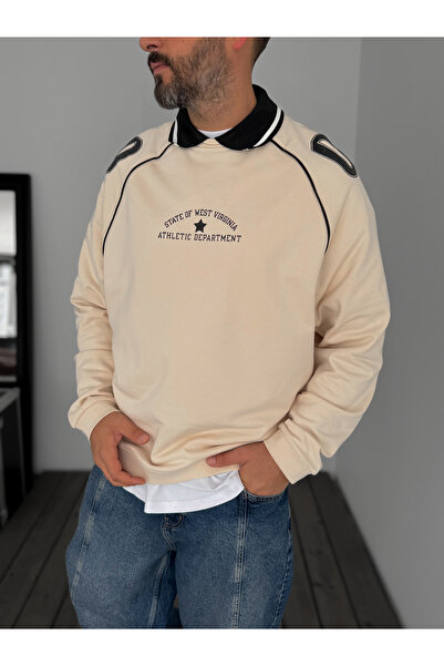 BYBASICMAN Μπεζ 09 Ανάγλυφο Φούτερ JJ-129