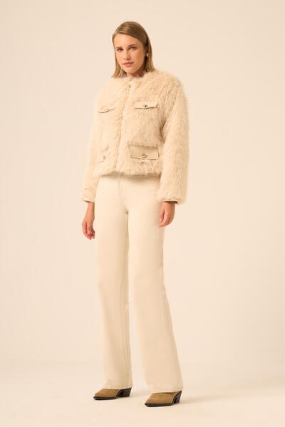 FTZ WOMEN Plush Coat Beige 31241