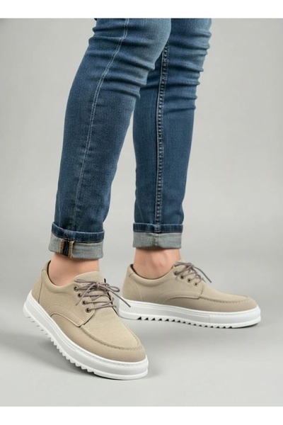 Joy Ayakkabı JY-T12x Arts Чоловічі класичні кросівки на шнурівці з замші SBT - Крем