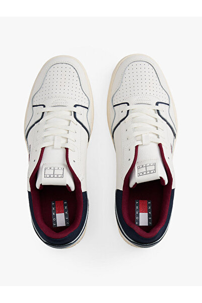 Tommy Hilfiger Pánské bílé sportovní boty Fine Cleat Retro Basketball