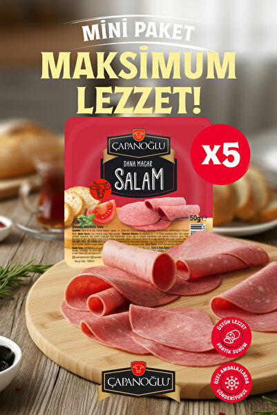 Çapanoğlu 50 Gr Dana Etinden 5'li Macar Salam Dilimli Karminsiz Sandviç ve Kahvaltılık Özel Lezzet