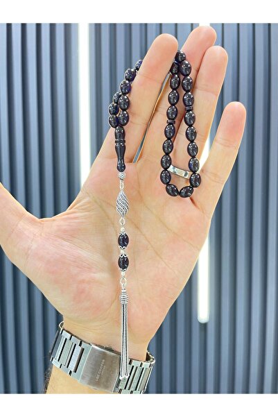 AHMET SİLVER 925 Ayar Gümüş Püsküllü Usta İşcilikli Bilek Boy Ateş Kehribar T...