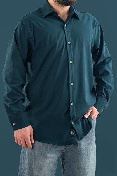 bombe Ανδρικό πουκάμισο εφαρμοστό Easy Iron που απομακρύνει τον ιδρώτα oversized Classic