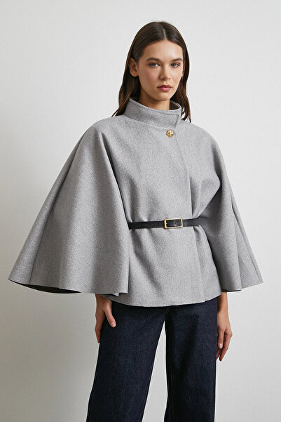 Never more Kemer Kaşe Poncho Gray