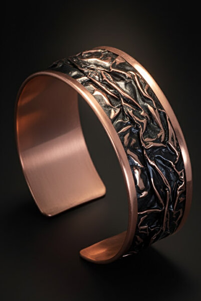 OSMANLI GÜMÜŞ Women's Copper Bracelet - Black Night Magic Thick Model Copper ...