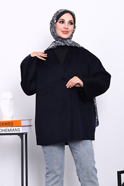 İmajButik Μπουφάν με ένα κουμπί σε μπλε ναυτικό χρώμα