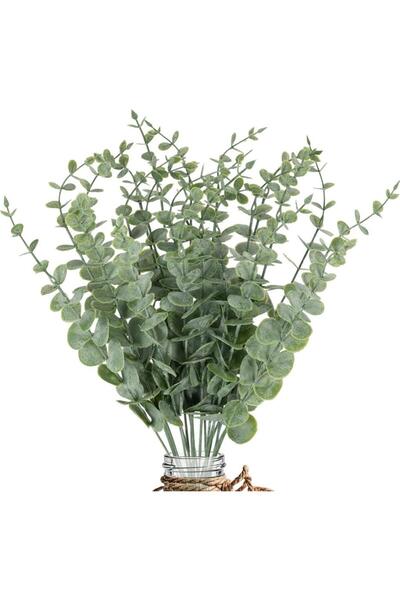 Nettenevime Yapay Çiçek Pastel Silikon Okaliptus 42cm 5Dallı Demet Eucalyptus