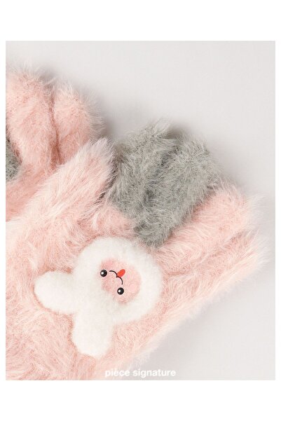 PIECE SIGNATURE 95% أكريليك 5% إيلاستين، قفازات ناعمة للفتيات (4-8 سنوات)