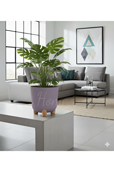 okacih Büyük Modern Stick Line Saksı Akıllı Altlıklı 30x30 Cm 25 Litre