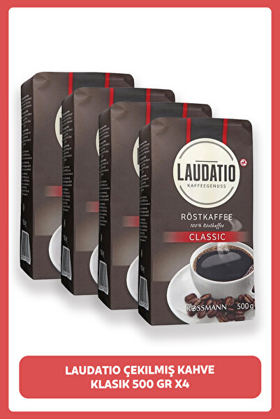 Laudatio Çekilmiş Kahve Klasik 500 gr X4 Adet