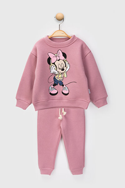 baby flamindo Printed Winter Fleece-Lined 3-Ply Girls Tracksuit Set