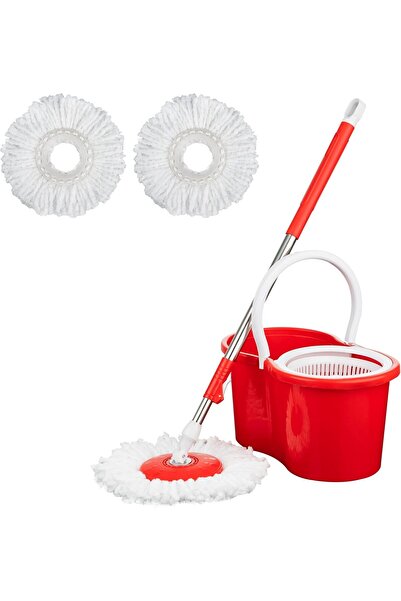 Twinkle Mart ممسحة دوارة ودلو دوار 360 درجة - أحمر، أزرق، وأرجواني - تنظيف ال...