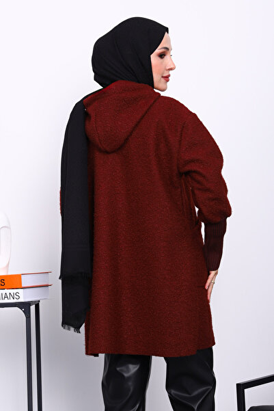 İmajButik Μπουφάν με κουκούλα μπορντό