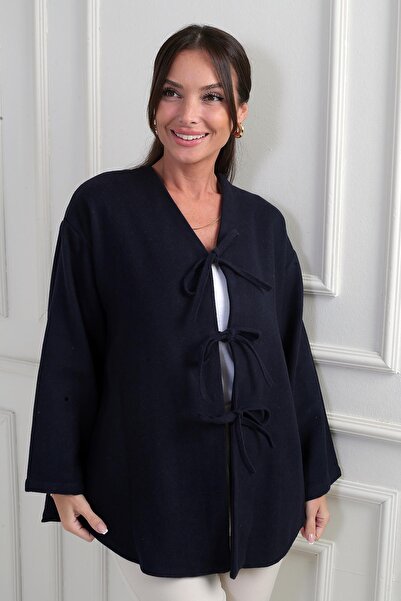 By Saygı Жіночий кардиган з шнурівкою спереду, 3 нитки, кашемір