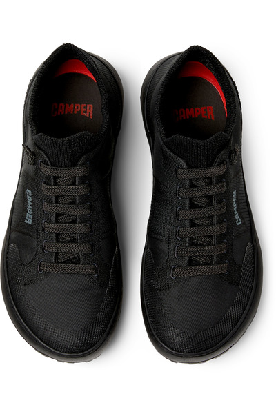 CAMPER Women Black Sock Model Comfortable Wear Sneaker Flexible Lace-Up Sport Shoes Peu Serra