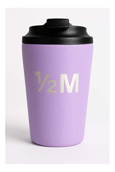 Without a mark كوب قهوة معزول للسفر سعة 500 مل، كوب قابل لإعادة الاستخدام مع غطاء قابل للطي (أرجواني)