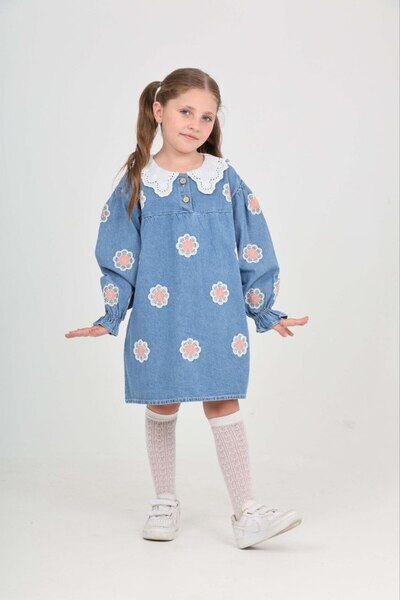 Honey Kids kot elbise kız çocuk