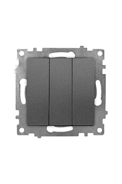 Klaus 10 τεμάχια, τριπλός διακόπτης χωρίς πλαίσιο ανθρακί, KE01718W (10/120)