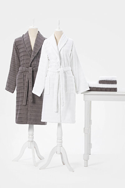 Özdilek Set halate de baie din catifea cu dungi 6 piese