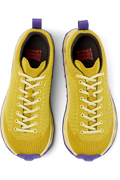 CAMPER Women Yellow Breathable Fabric Lace-Up Sneaker Colorful Sole Sport Shoes SUNNEI-PELOTISSIMA